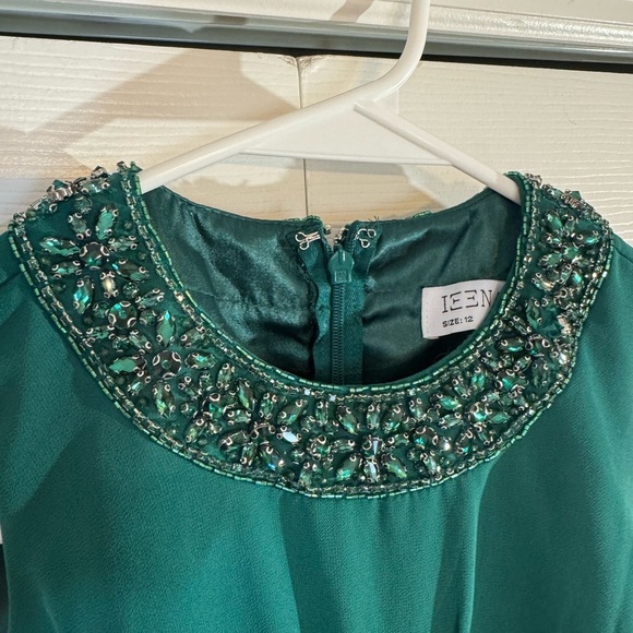 Ieena for Mac Duggal Green Jewel Encrusted Neckline #56045, Green NWT - Picture 4 of 7